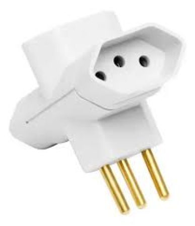 ADAPTADOR DE TOMADA BRANCO PLUZIE