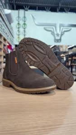 BOTINA FLEX FORT EM COURO NOBUCK CAFÉ Nº 39
